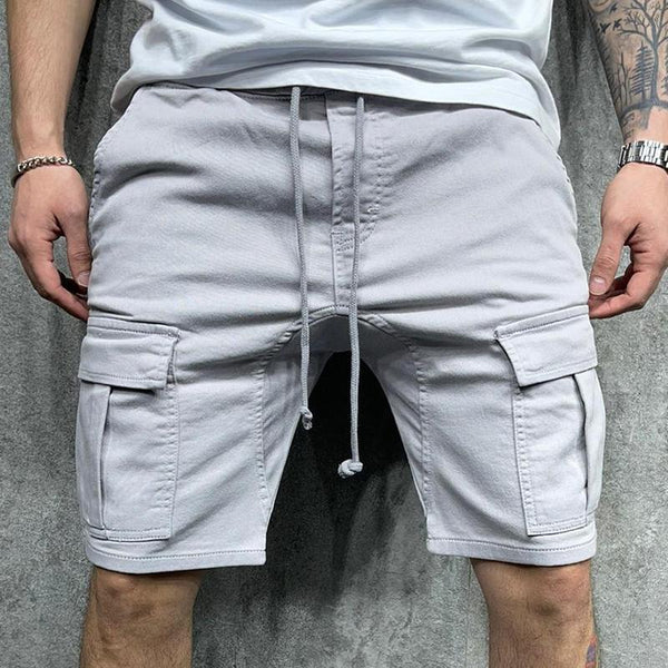 Men's Casual Solid Color Multi-pocket Cargo Shorts