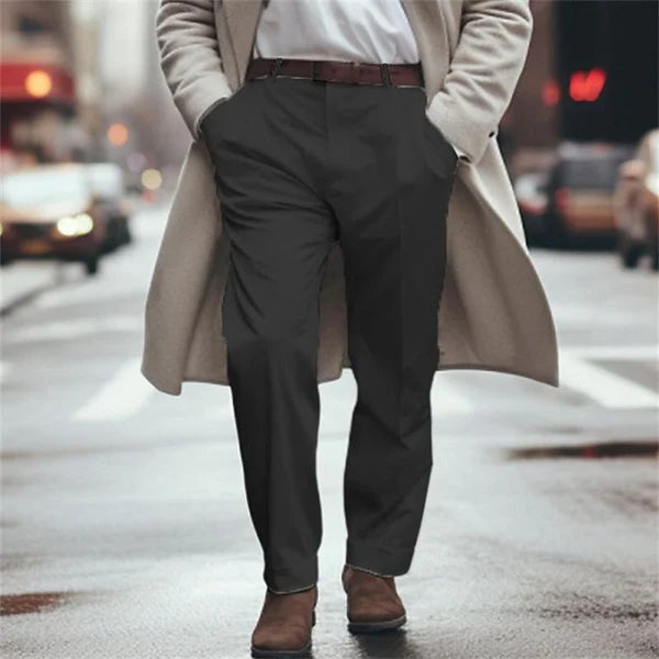 Solid Color Pocket Business Casual Suit Pants