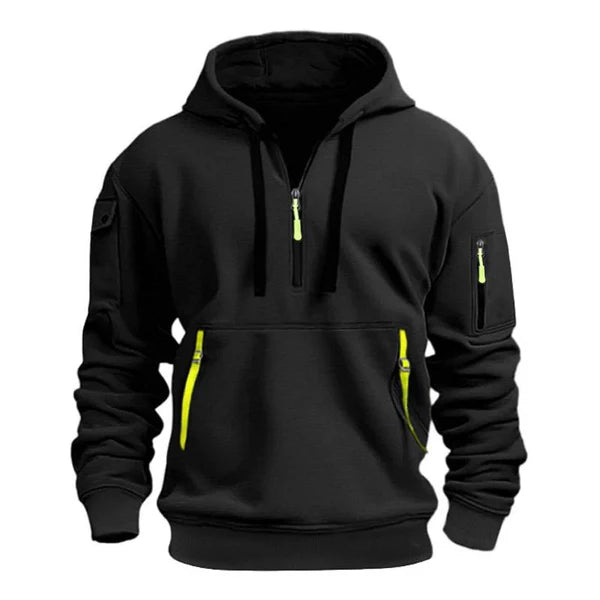 Casual Sports Multi-Zip Embroidered Hoodie