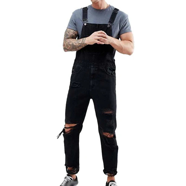 Fashion Ripped Denim Overalls