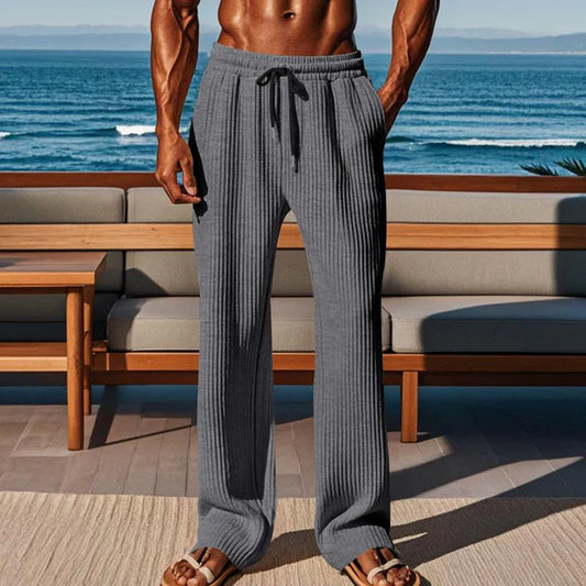 Vertical Striped Elastic Casual Sports Pants