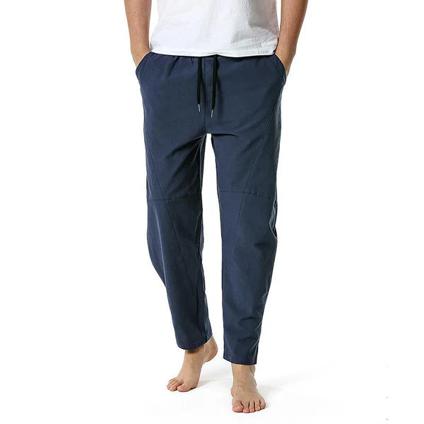 Cotton and Linen Loose Drawstring Pants