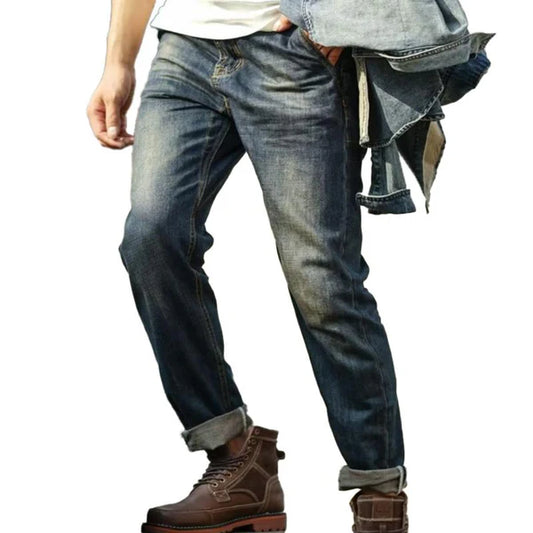 Solid Color Motorcycle Cargo Vintage Jeans