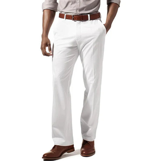 Classic Solid Color Straight Suit Pants