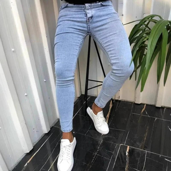 Solid Color Simple Slim Fit Skinny Jeans