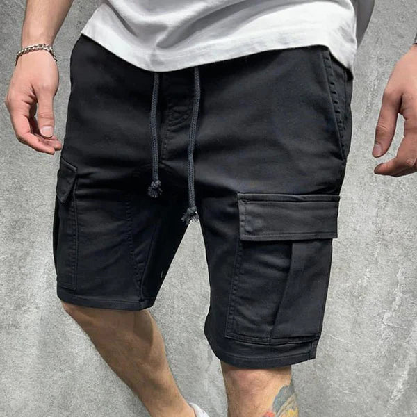 Men's Casual Solid Color Multi-pocket Cargo Shorts