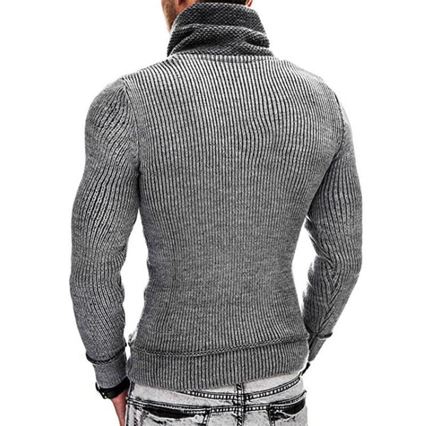 Long Sleeve Turtleneck Pocket Knit Sweater