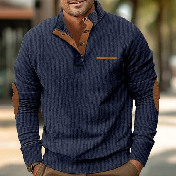 Men's Color Block Stand Collar Long Sleeve Sweatshirt