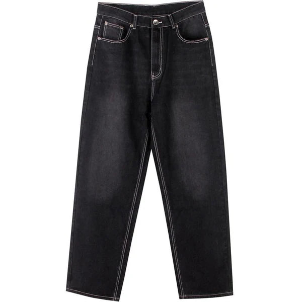 Loose Black Washed Jeans