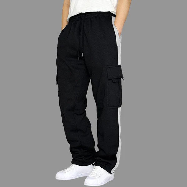 Fleece Colors Loose Multi -pocket Casual Pants