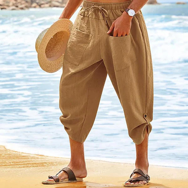 Casual Loose Pocket Beach Pants