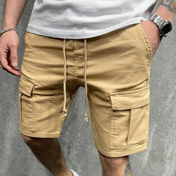 Men's Casual Solid Color Multi-pocket Cargo Shorts