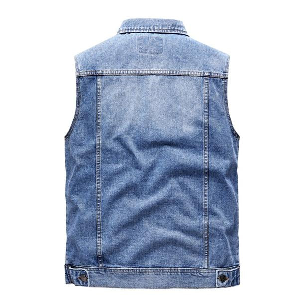 Retro Lapel Denim Vest