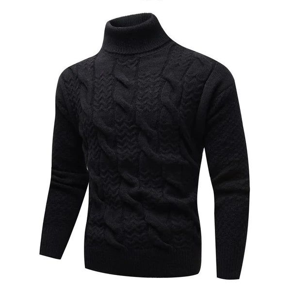 Turtleneck Jacquard Long Sleeve Knitted Sweater