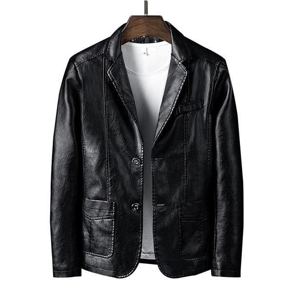 men's vintage motorcycle leather blazer