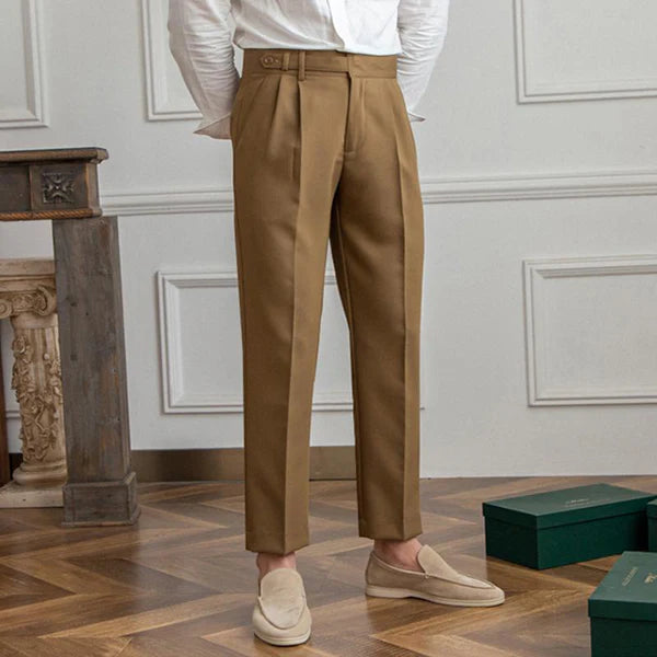 British Neapolitan High Waist Straight Suit Pants