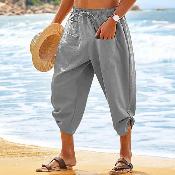 Casual Loose Pocket Beach Pants