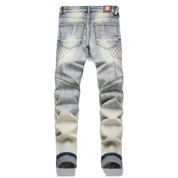 Punk Patchwork Ripped Stretch Jeans