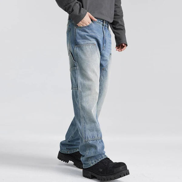 Casual Cleanfit Washed Logging Cargo Jeans