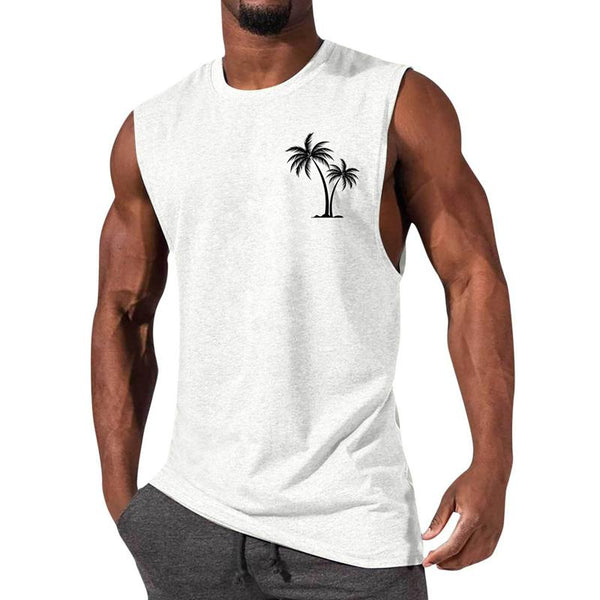 Casual Sports Printed Round Neck Tank Top