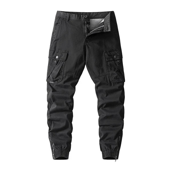 Casual Washed Cotton Slim Fit Multi-Pocket Cargo Pants