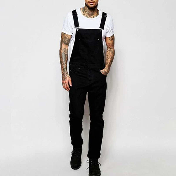 Fashion Solid Color Denim Overalls