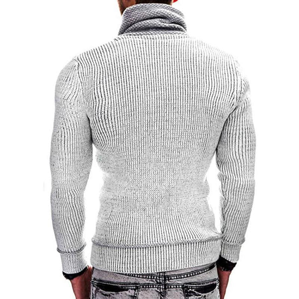 Long Sleeve Turtleneck Pocket Knit Sweater