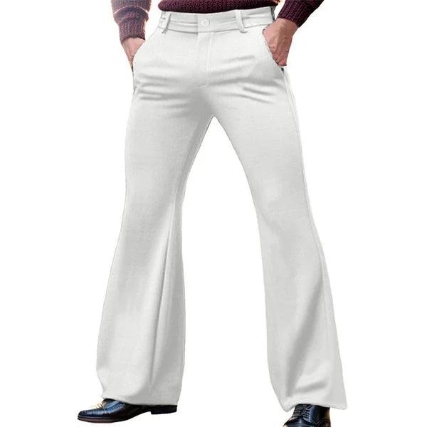 Casual Solid Color Slant Pocket Slim Flared Pants