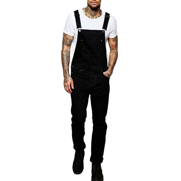 Fashion Solid Color Denim Overalls