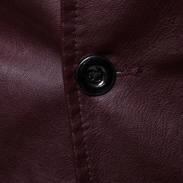 Vintage Lapel Two Button Leather Blazer