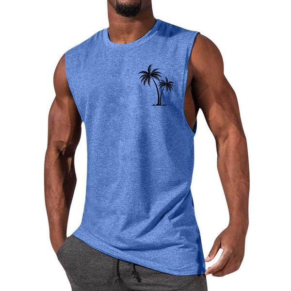 Casual Sports Printed Round Neck Tank Top