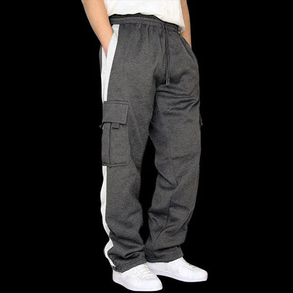 Fleece Colors Loose Multi -pocket Casual Pants