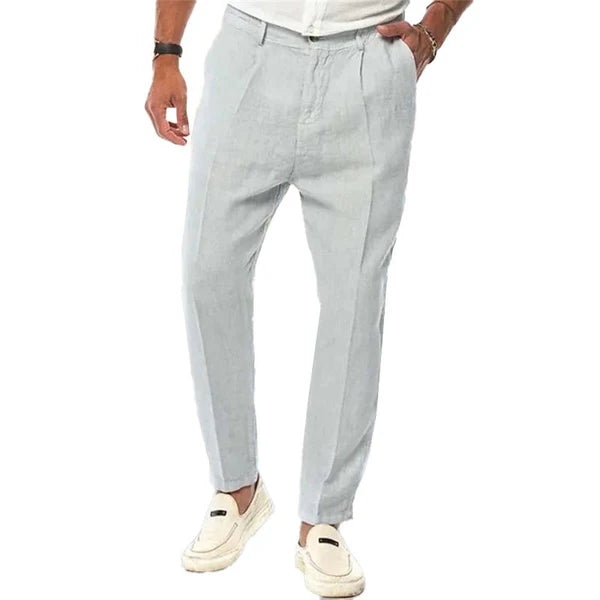 Solid Color Linen Outdoor Loose Straight Pants