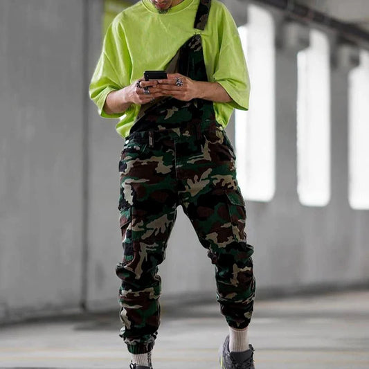 Men Casual Camouflage Cargo Overalls