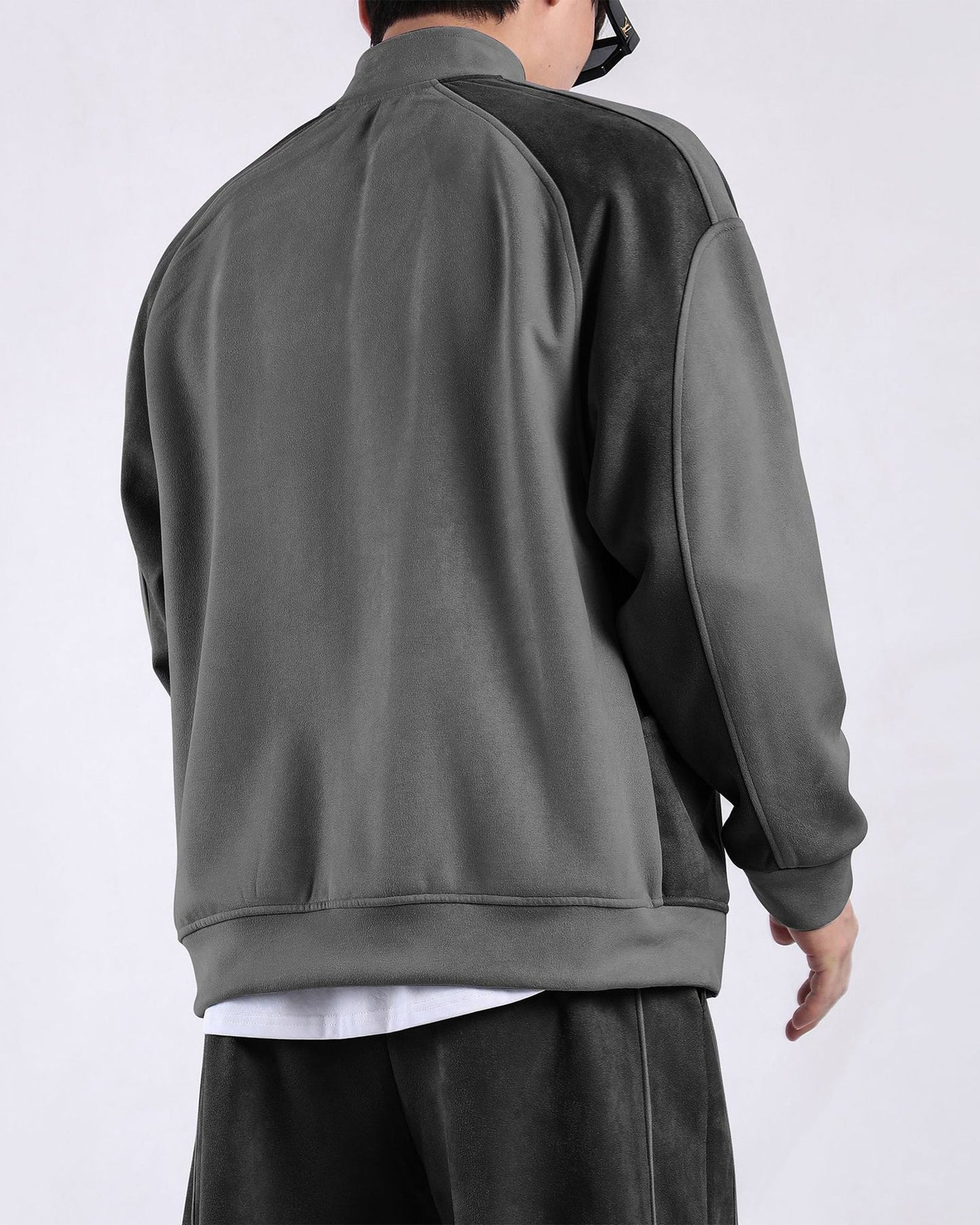 Duo-Tone Suede Track Jacket