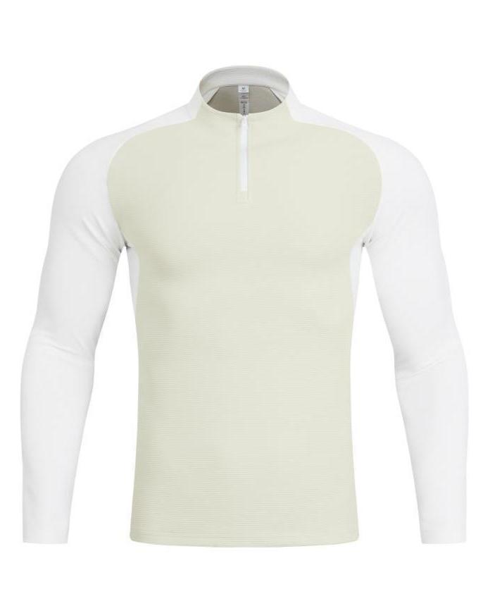 Shoulder Cut Quarter Zip Pullover Long Sleeve