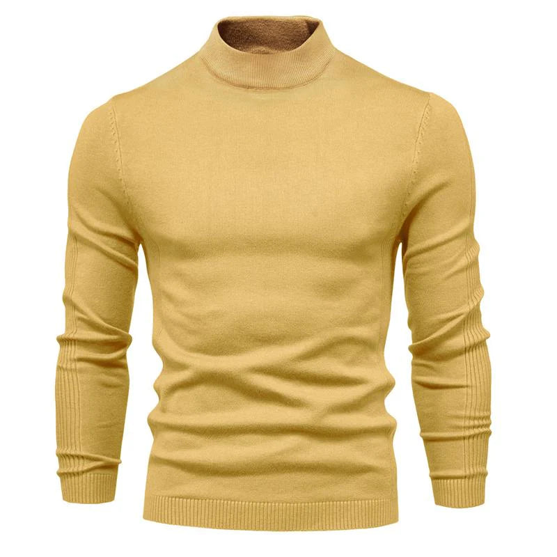 Solid Color Turtleneck Pullover Knit Sweater