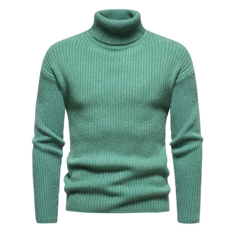 Turtleneck Solid Color Sweater