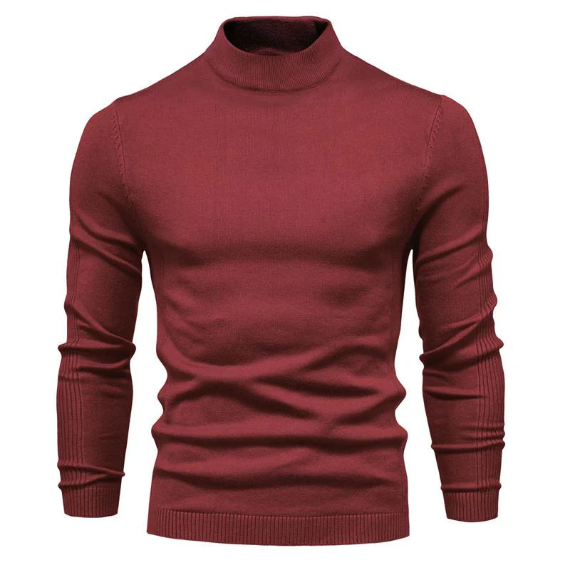 Solid Color Turtleneck Pullover Knit Sweater