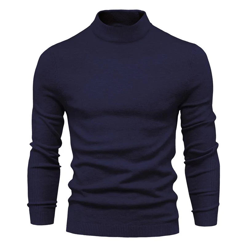 Solid Color Turtleneck Pullover Knit Sweater