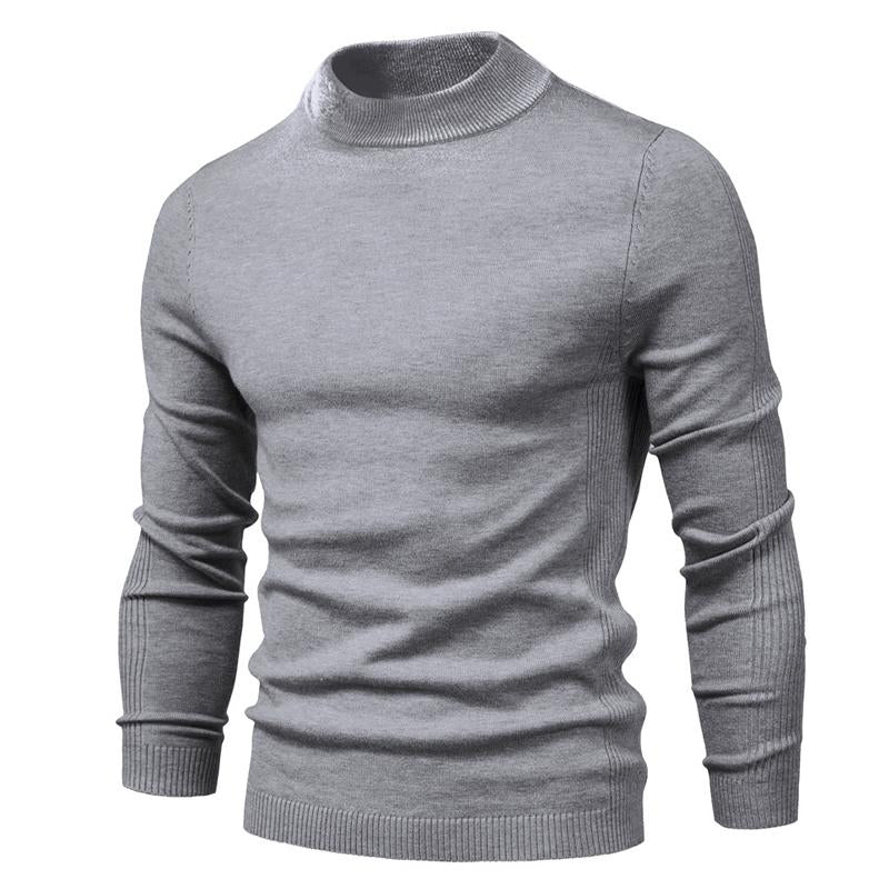 Solid Color Turtleneck Pullover Knit Sweater