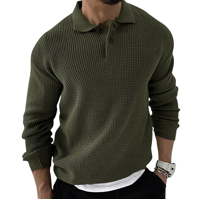 Lapel Knit Button Pullover Sweater