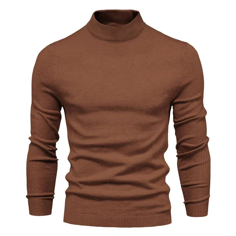 Solid Color Turtleneck Pullover Knit Sweater