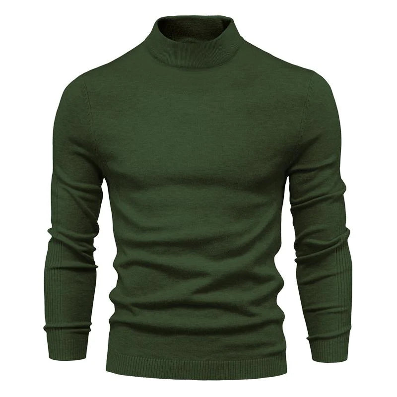 Solid Color Turtleneck Pullover Knit Sweater