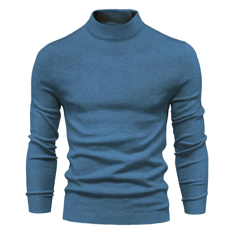 Solid Color Turtleneck Pullover Knit Sweater