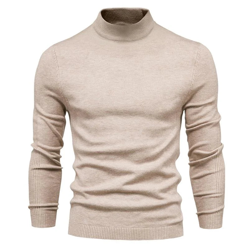 Solid Color Turtleneck Pullover Knit Sweater