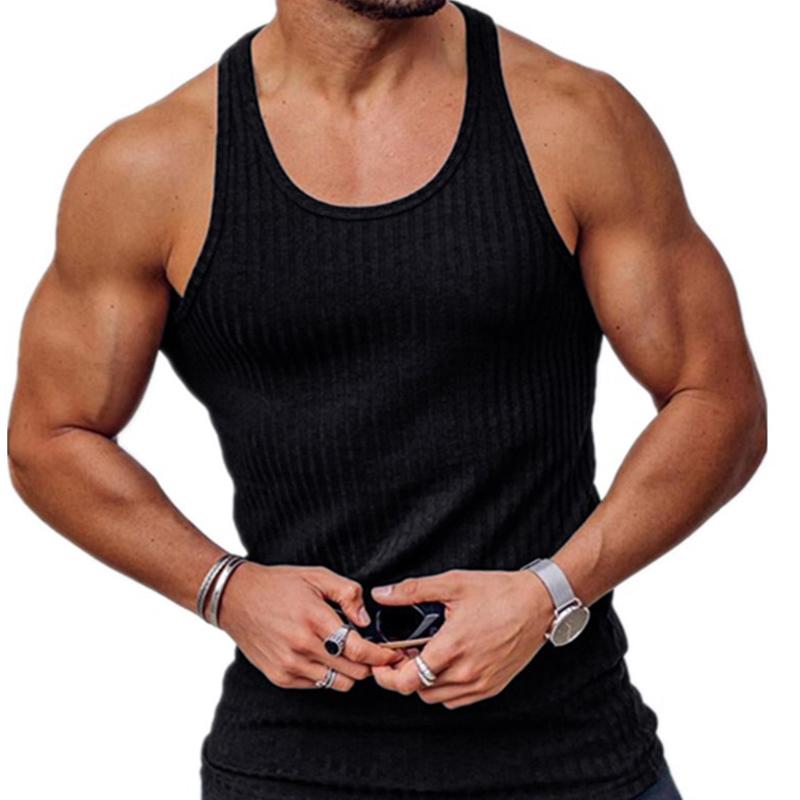 men's-knitted-vertical-stripe-athletic-fit-racerback-tank-top