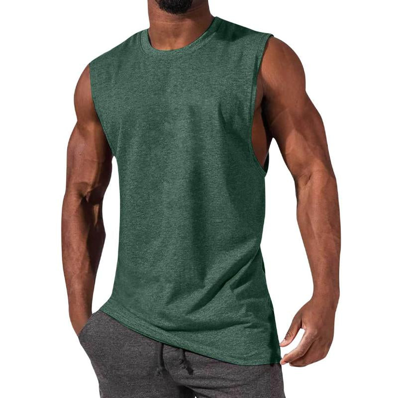 Solid Color Crew Neck Tank Top