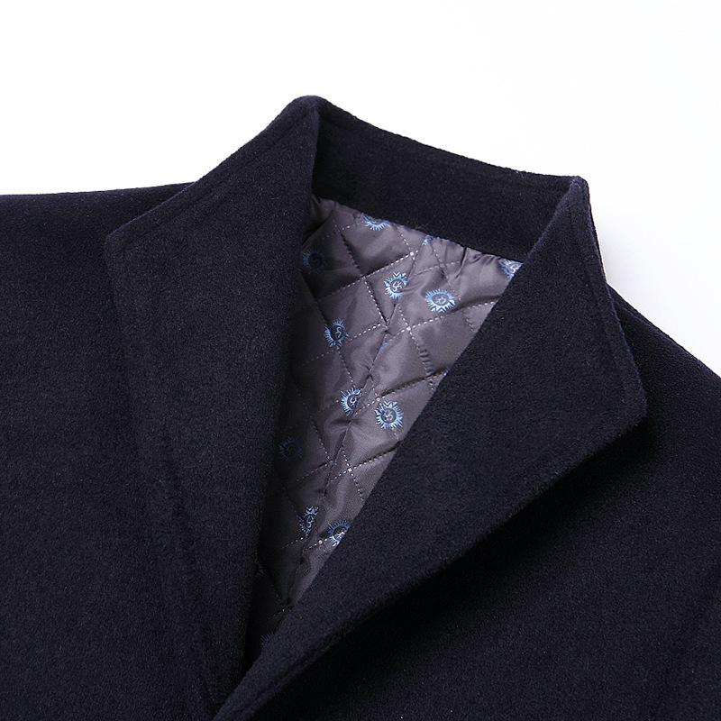 Lapel Single Breasted Woolen Coat - DUVAL