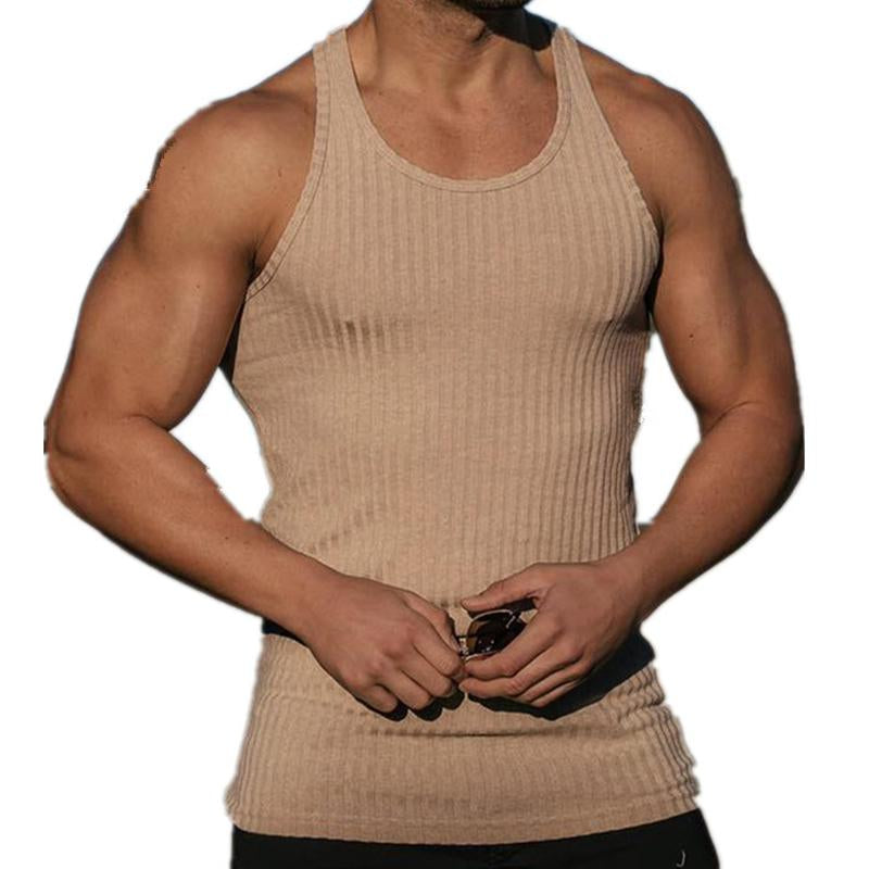 men's-knitted-vertical-stripe-athletic-fit-racerback-tank-top